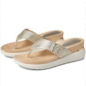 KENNETH COLE REACTION BLAIRE Women's Slide Thong Wedge Heel Sandals